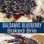 Balsamic Blueberry Baked Brie Pinterest Collage