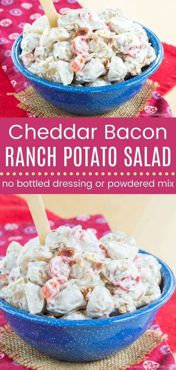 Cheddar Bacon Ranch Potato Salad Recipe | Cupcakes & Kale Chips