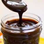 Easy Homemade Hot Fudge Sauce Recipe image with title text