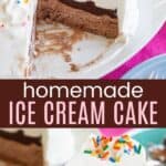 Easy Ice Cream Cake Pinterest Collage
