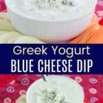 Greek Yogurt Blue Cheese Dip Pinterest Collage