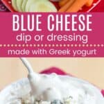 Greek Yogurt Blue Cheese Dip or Dressing Pin Template Long