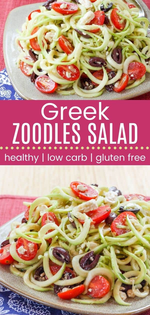 Greek Zoodles Salad Recipe - Cupcakes & Kale Chips