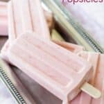 Strawberry Cheesecake Frozen Yogurt Popsicles Recipe image with title