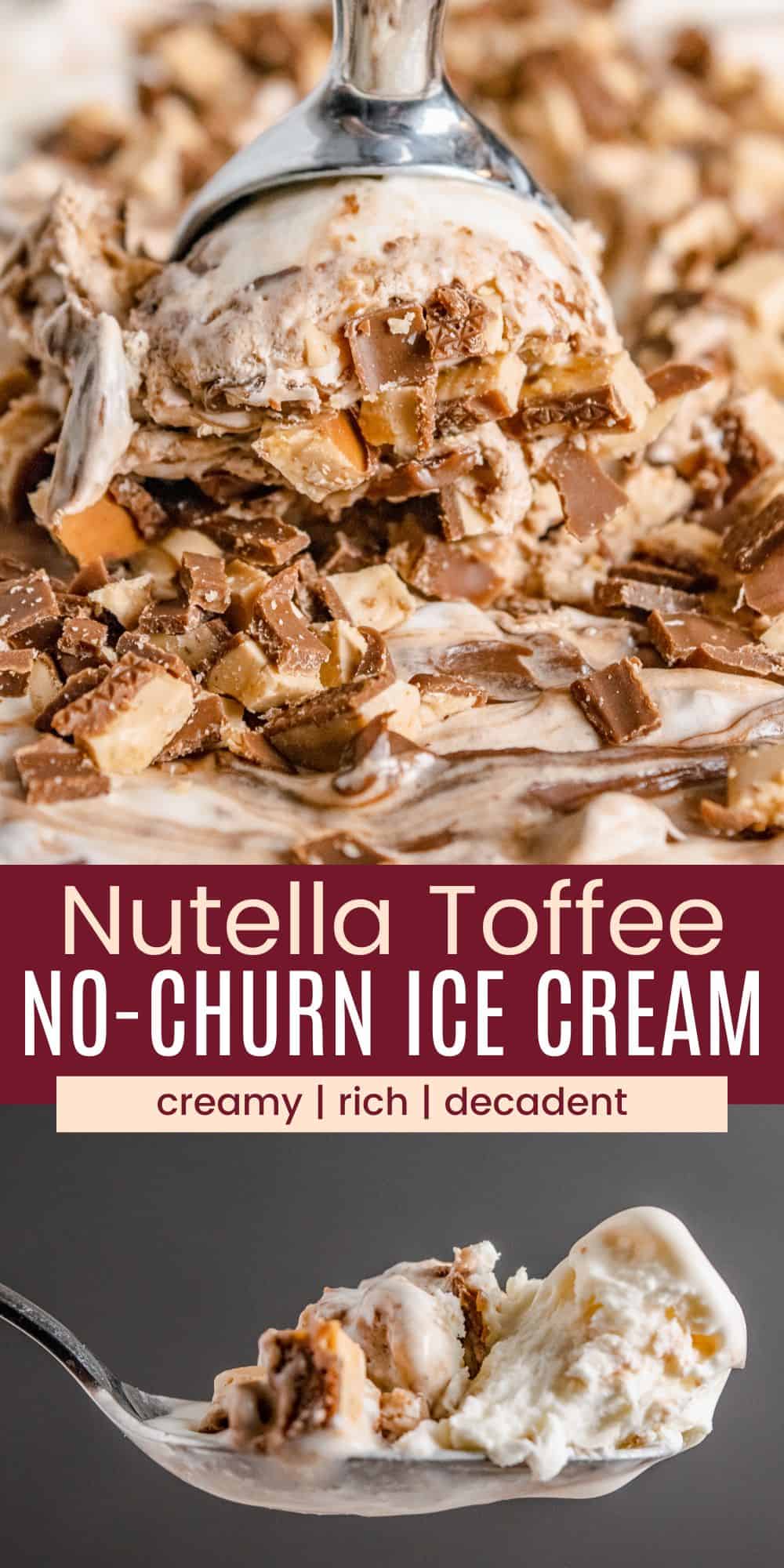 No-Churn Nutella Toffee Ice Cream | Cupcakes & Kale Chips