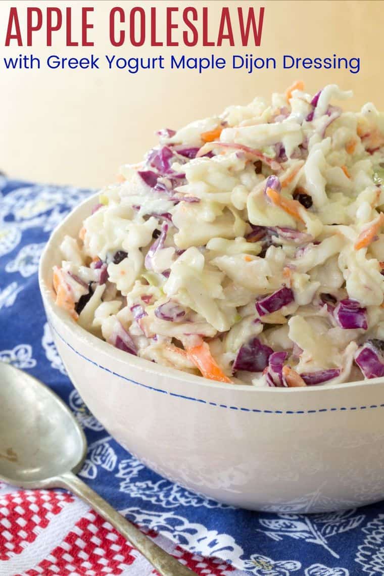 Creamy Apple Slaw healthy coleslaw recipe! Cupcakes & Kale Chips