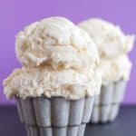Vanilla Bean Cheesecake No-Churn Ice Cream Recipe Image with title text