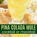 Pina Colada Mule Mocktail or Cocktail Pinterest Collage