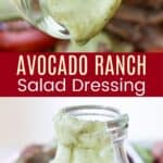 Avocado Ranch Salad Dressing Pinterest Collage