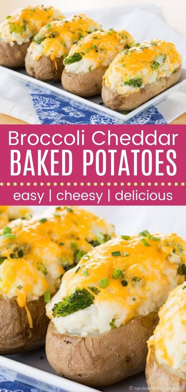 Broccoli Cheddar Twice Baked Potatoes Recipe - Cupcakes & Kale Chips