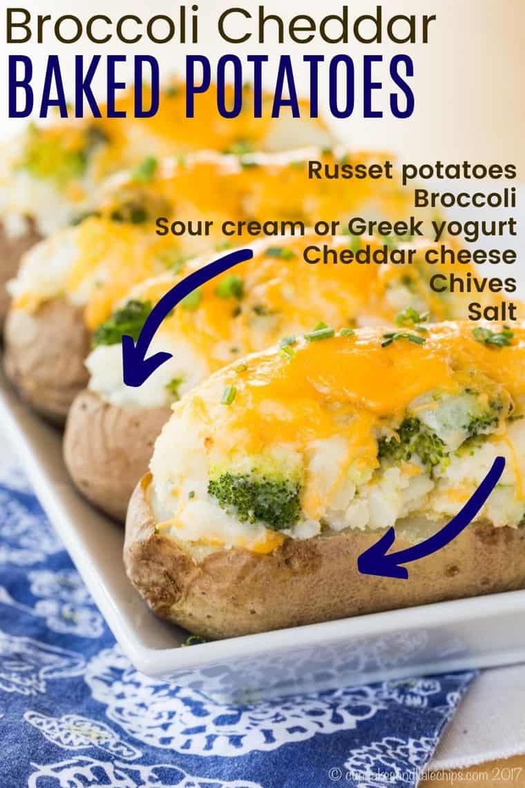 Broccoli Cheddar Twice Baked Potatoes Recipe - Cupcakes & Kale Chips