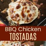 Cheesy Barbecue Chicken Tostadas Pinterest Collage