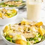 Healthy Chicken Caesar Salad Recipe Image with title