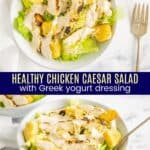 Healthy Chicken Caesar Salad Pinterest Collage