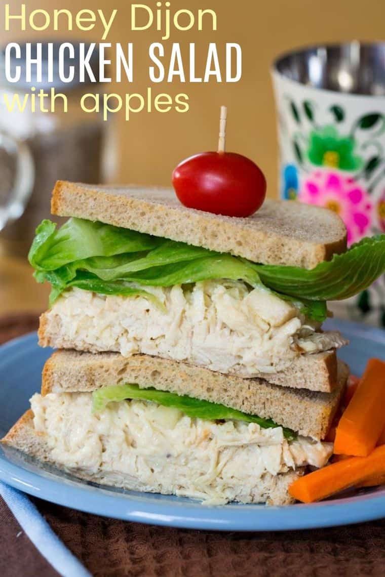 Honey Dijon Chicken Salad with Apples Recipe Image with title
