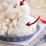 No-Churn Caramel Apple Ice Cream labeled with a list of Ingredients