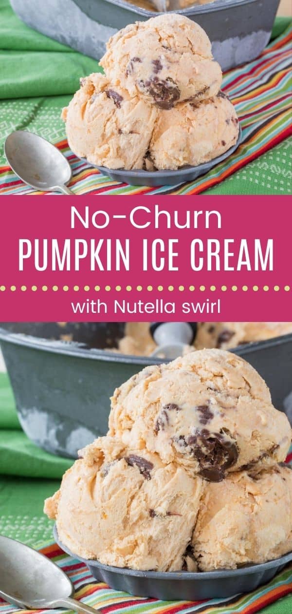 No-Churn Pumpkin Ice Cream with Nutella - Cupcakes & Kale Chips