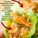 Teriyaki Chicken Lettuce Wraps Ingredients listed on image