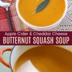 Apple Cider Cheddar Cheese Butternut Squash Soup Recipe Pinterest Collage