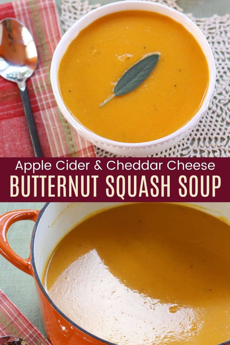 Apple Cheddar Cheese Butternut Squash Soup - Cupcakes & Kale Chips
