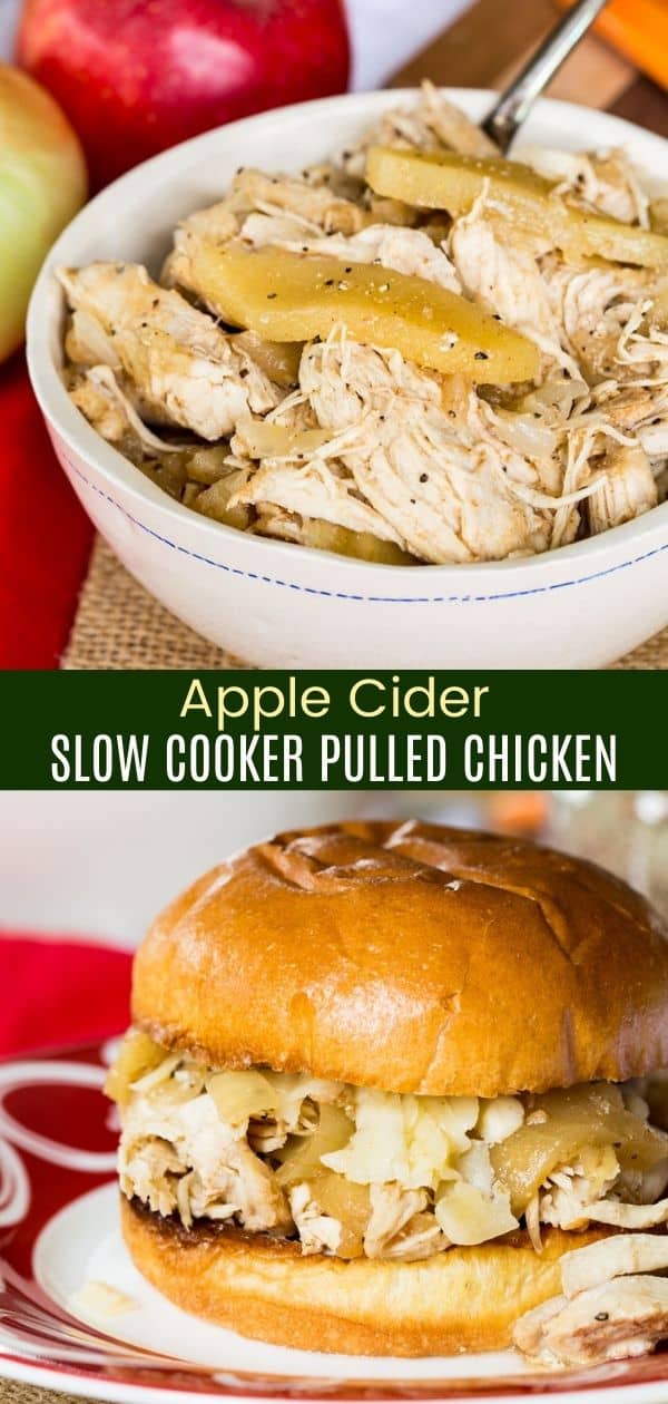 Apple Cider Chicken Sandwiches Crockpot or Instant Pot Recipe!
