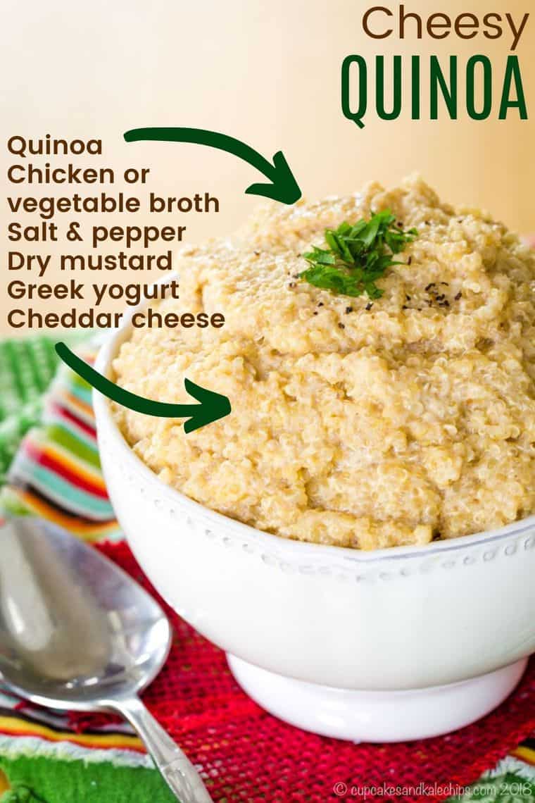 Easy Cheesy Quinoa Side Dish Recipe Cupcakes & Kale Chips