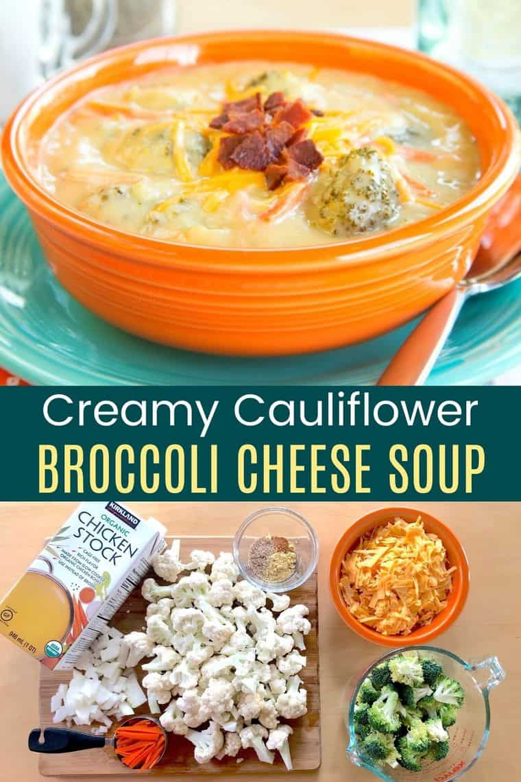 Creamy Keto Cauliflower Broccoli Cheese Soup Cupcakes & Kale Chips