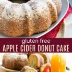 Gluten Free Apple Cider Donut Cake Pinterest Collage