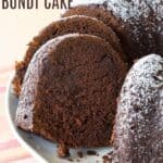 Gluten Free Chocolate Pumpkin Bundt Cake Recipe image with title