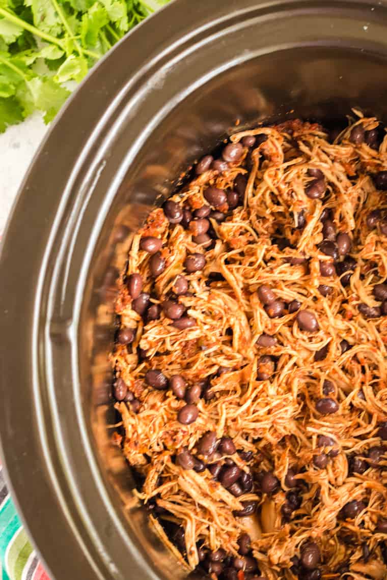 Slow Cooker Chicken Tacos easy and healthy crockpot taco recipe!