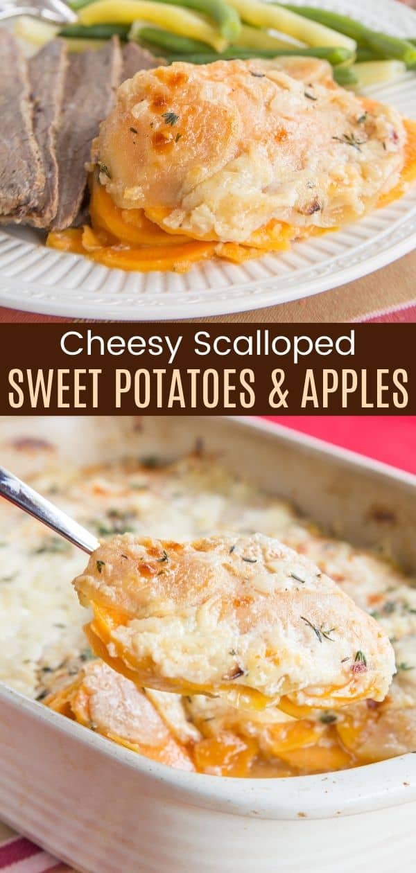 Cheesy Scalloped Sweet Potatoes and Apples Cupcakes & Kale Chips