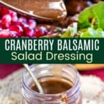 Cranberry Balsamic Salad Dressing Pinterest Collage