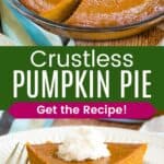 Crustless Pumpkin Pie Pin with text