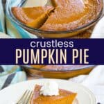 Crustless Pumpkin Pie Pinterest Collage