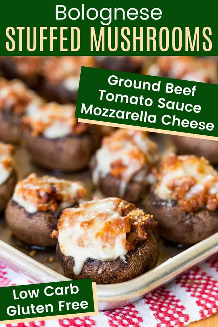 Bolognese Ground Beef Stuffed Mushrooms - Cupcakes & Kale Chips