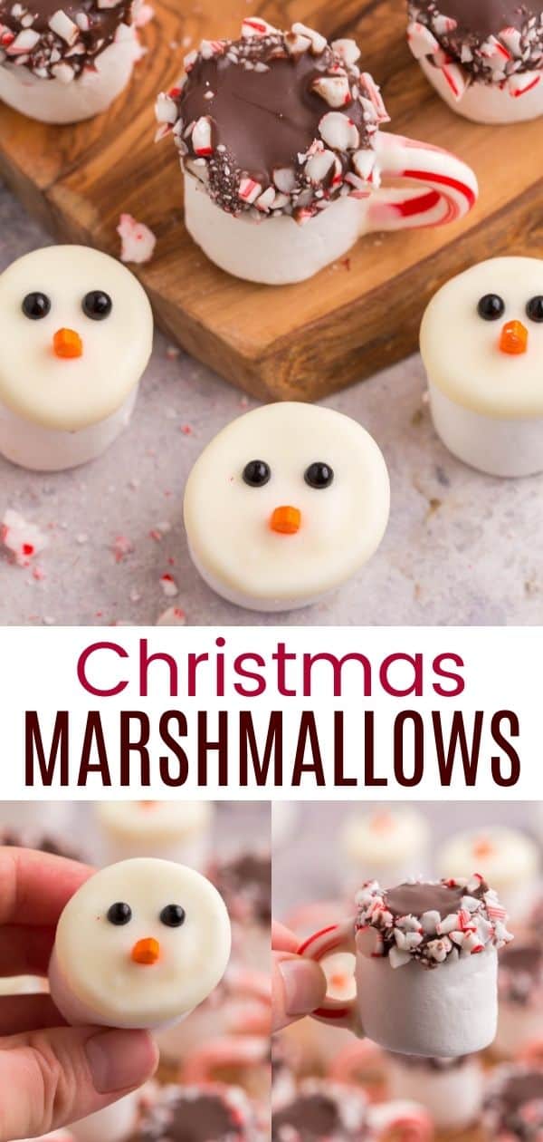 Christmas Chocolate-Dipped Marshmallows - easy holiday treat!
