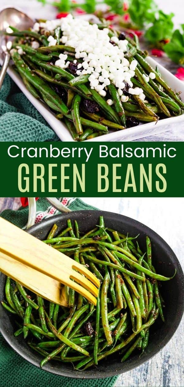 Balsamic Green Beans with Shallots and Cranberries - Easy Side Dish!