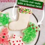 A plate of decorated gluten free cut out cookies