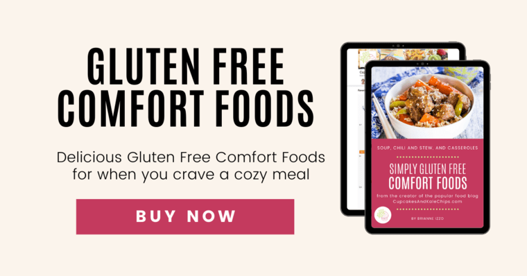 Tablet displaying cover of Simply Gluten Free Comfort Foods eBook