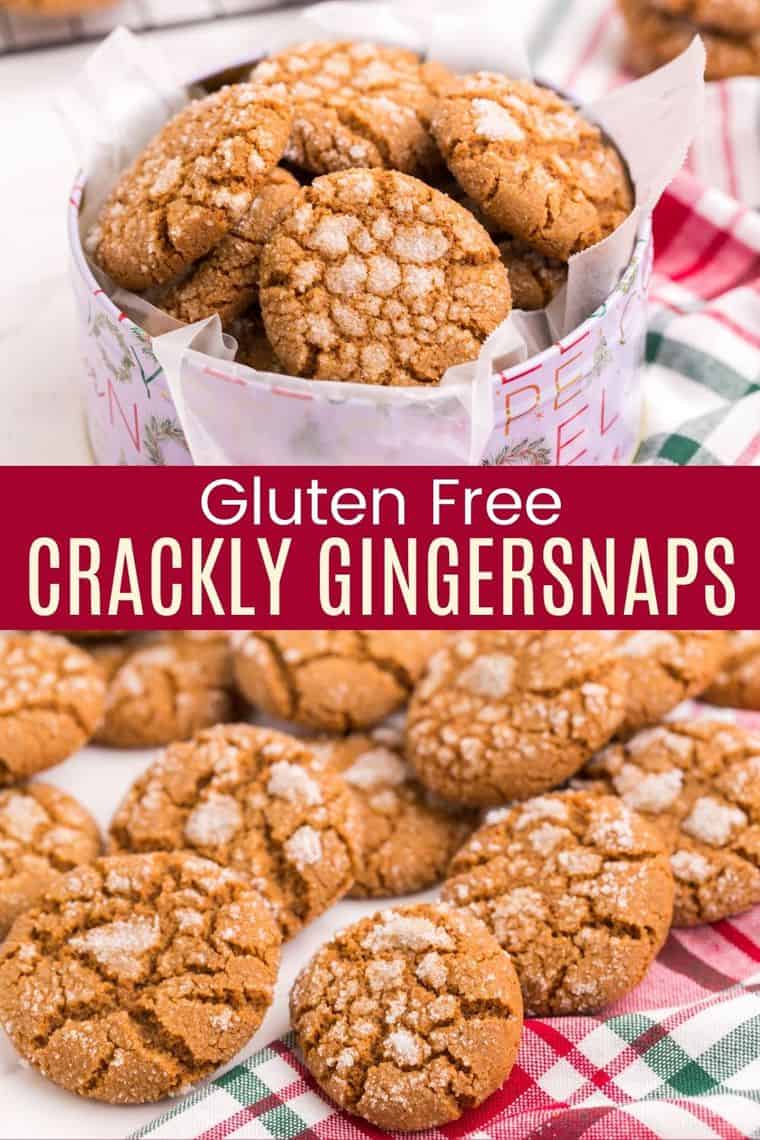 Gluten Free Gingersnaps with a Crackle Sugar Topping