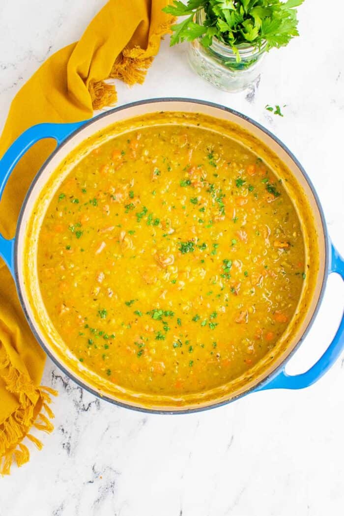 Split Pea Soup with Ham - easy gluten free comfort food recipe!