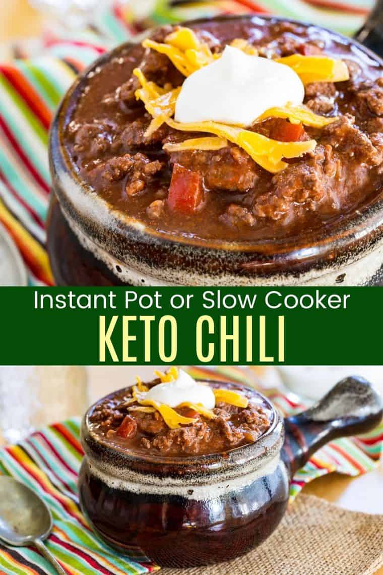 Easy Keto Chili Without Beans - Instant Pot or Slow Cooker!