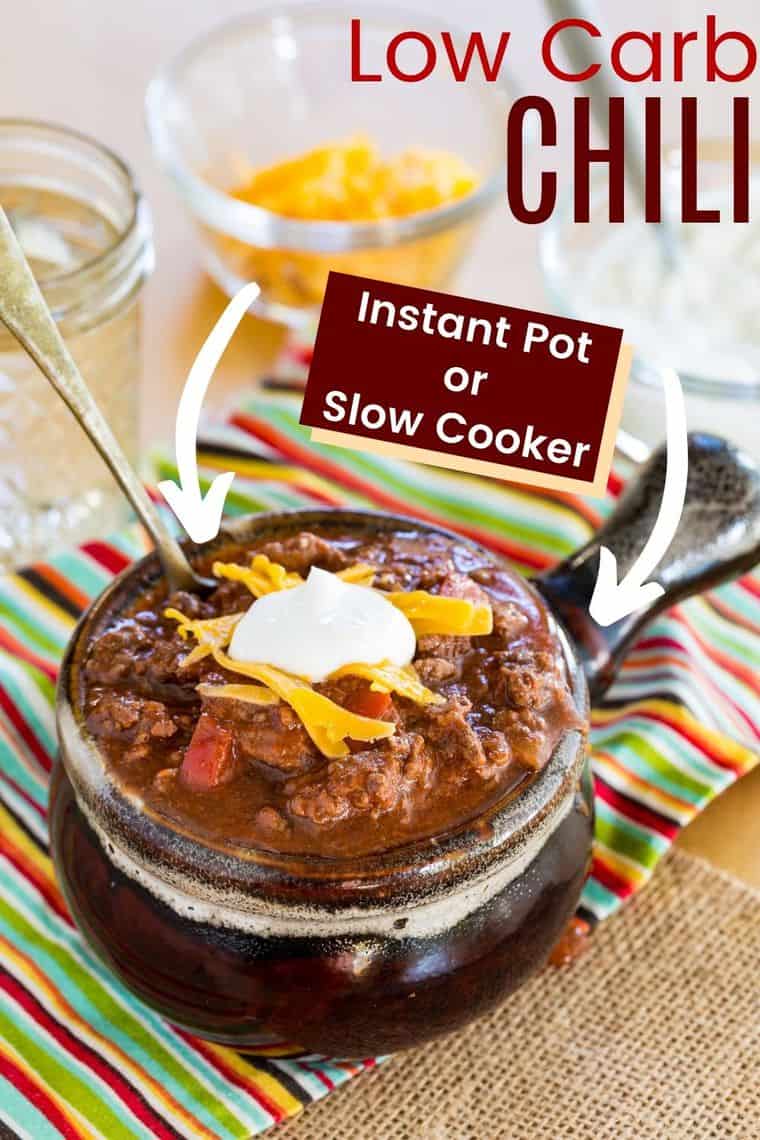 Easy Keto Chili Without Beans - Instant Pot or Slow Cooker!