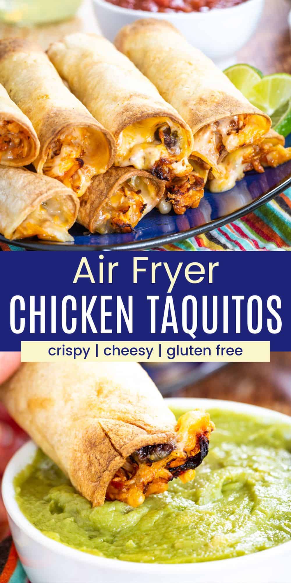 Cheesy Chicken Taquitos - easy air fryer appetizers!