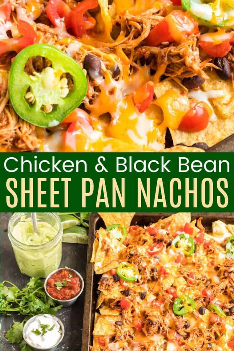 Sheet Pan Chicken Nachos - easy dinner or party appetizer!