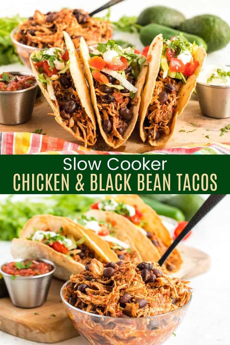 Slow Cooker Chicken Tacos - easy and healthy crockpot taco recipe!