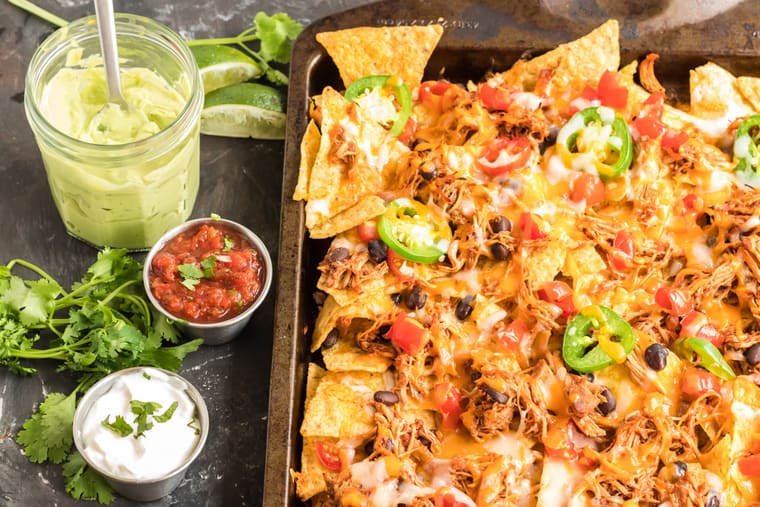 Sheet Pan Shredded Chicken Nachos  Easy Weeknight Dinner Idea! • A Sweet  Pea Chef