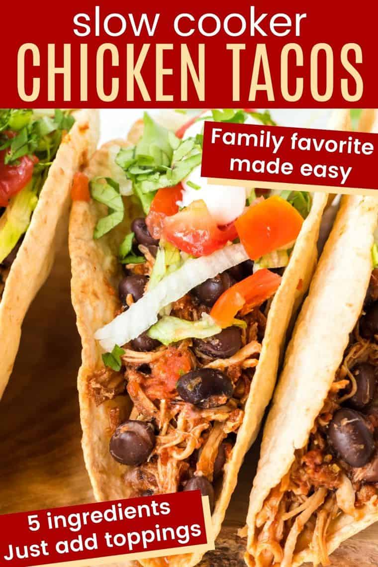 Slow Cooker Chicken Tacos - Easy And Healthy Crockpot Taco Recipe!