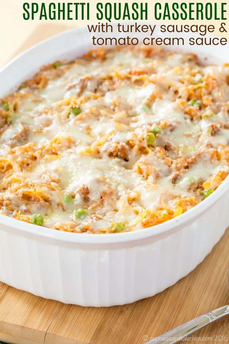 Creamy Baked Spaghetti Squash Casserole - healthy comfort food recipe!