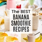 six different types of banana smoothies